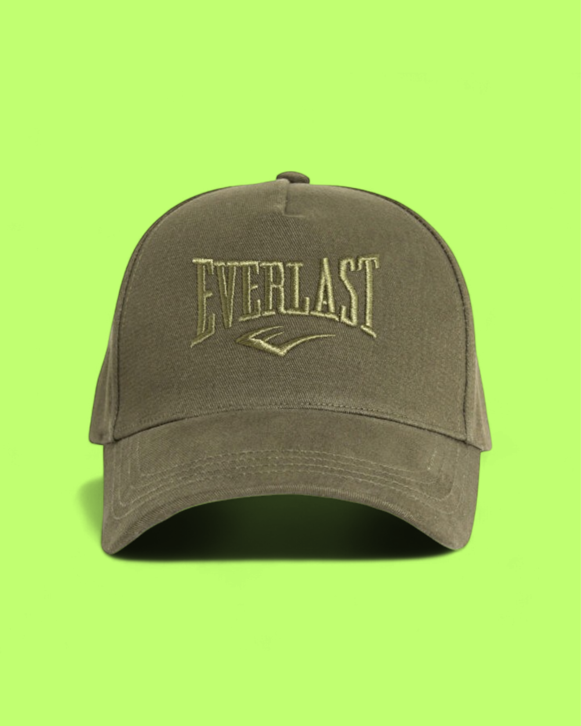 KHAKI EVERLAST BASEBALL CAP WITH EMBROIDERED LOGO CWCD
