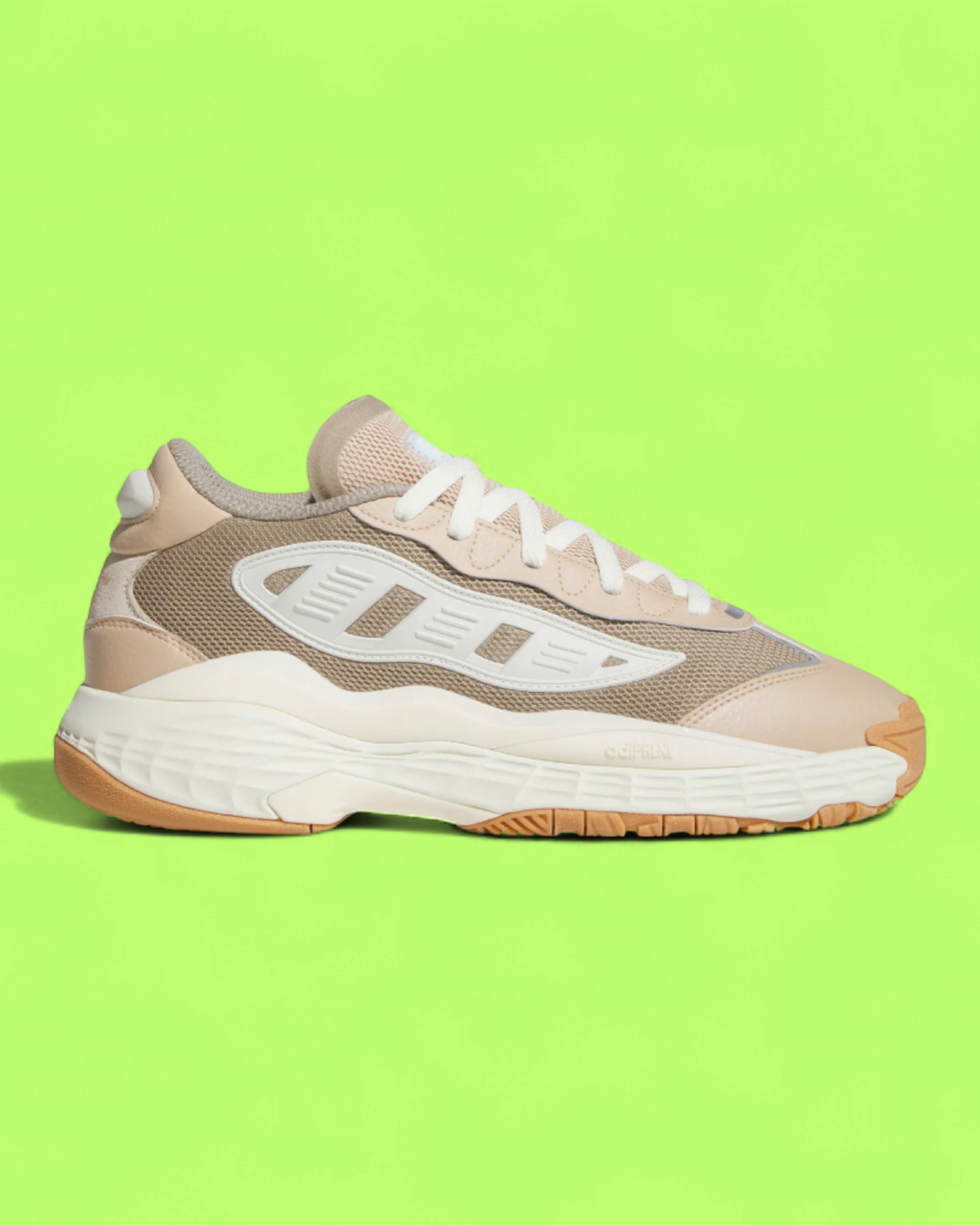ADIDAS NITEBALL BEIGE WHITE MESH LEATHER OVERLAY CHUNKY SNEAKERS