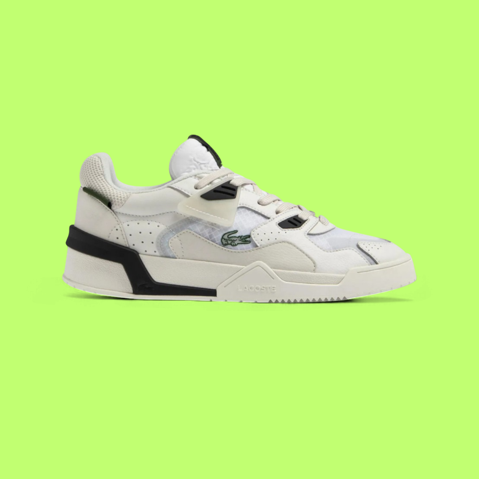 LACOSTE LT COURT 125 MEN'S WHITE LEATHER RETRO COURT STYLE SNEAKERS