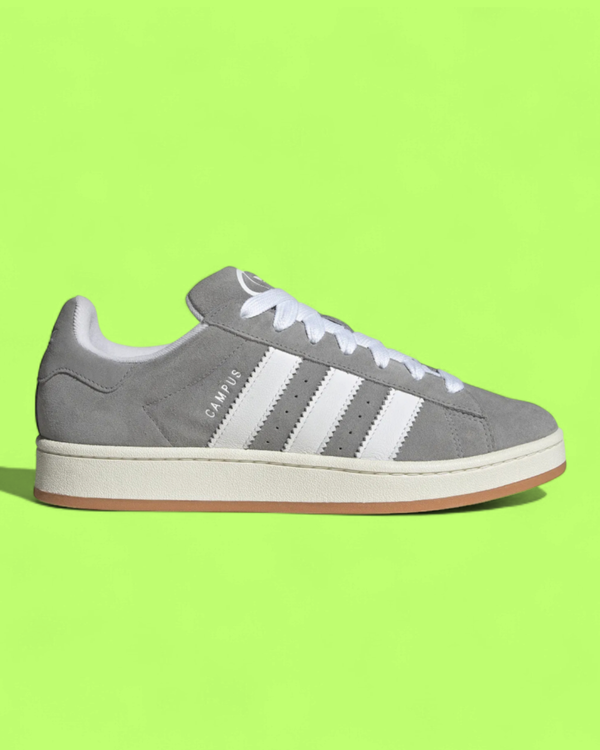ADIDAS CAMPUS GREY WHITE SUEDE RETRO CASUAL LOW TOP SNEAKERS