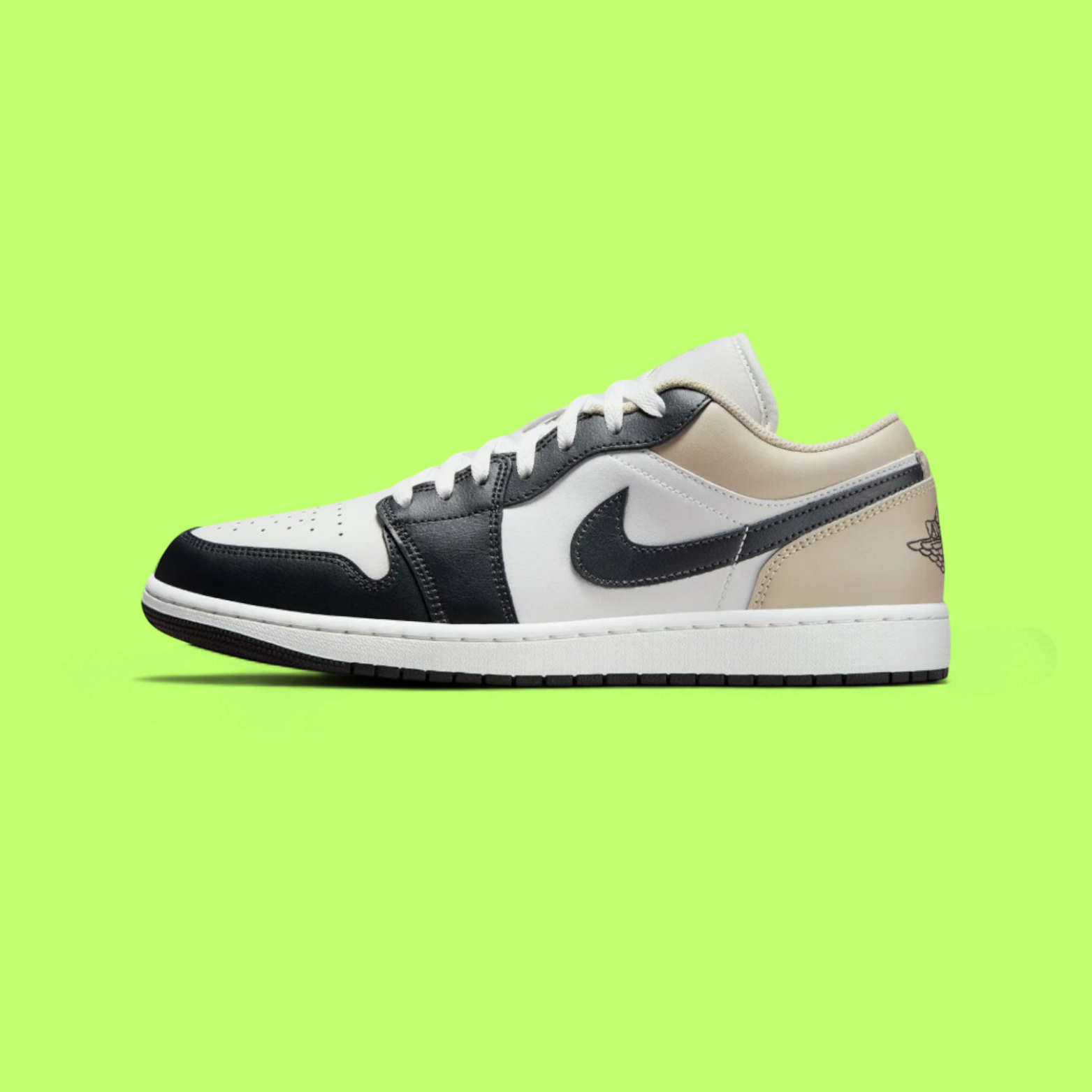 NIKE JORDAN AIR 1 LOW MEN'S WHITE LEATHER RETRO BASKETBALL SNEAKERS