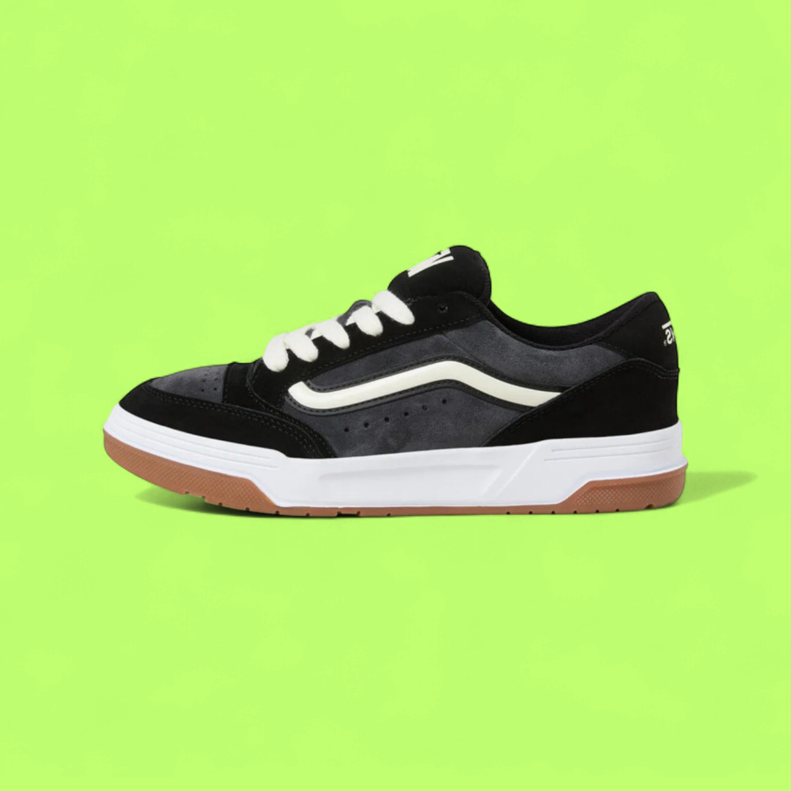 VANS HYLANE MEN'S BLACK LEATHER AND CANVAS LOW-TOP SNEAKERS