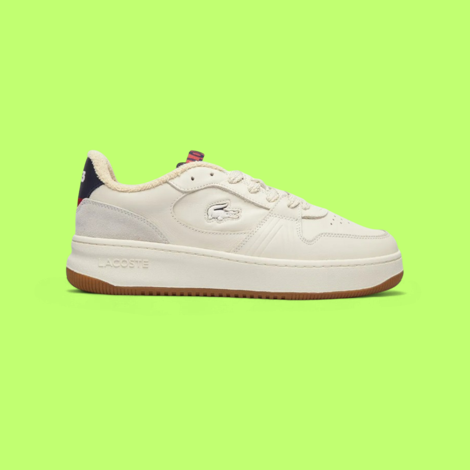 LACOSTE L001 SET MEN'S BEIGE LEATHER AND SUEDE CASUAL SNEAKERS
