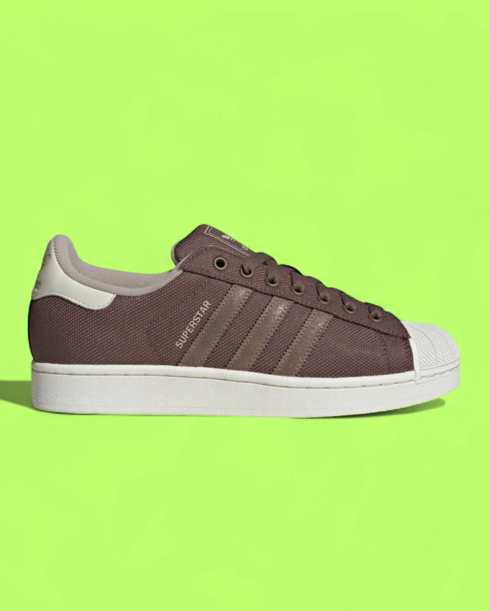 ADIDAS SUPERSTAR BROWN CANVAS SHELL TOE CASUAL SNEAKERS CWCD