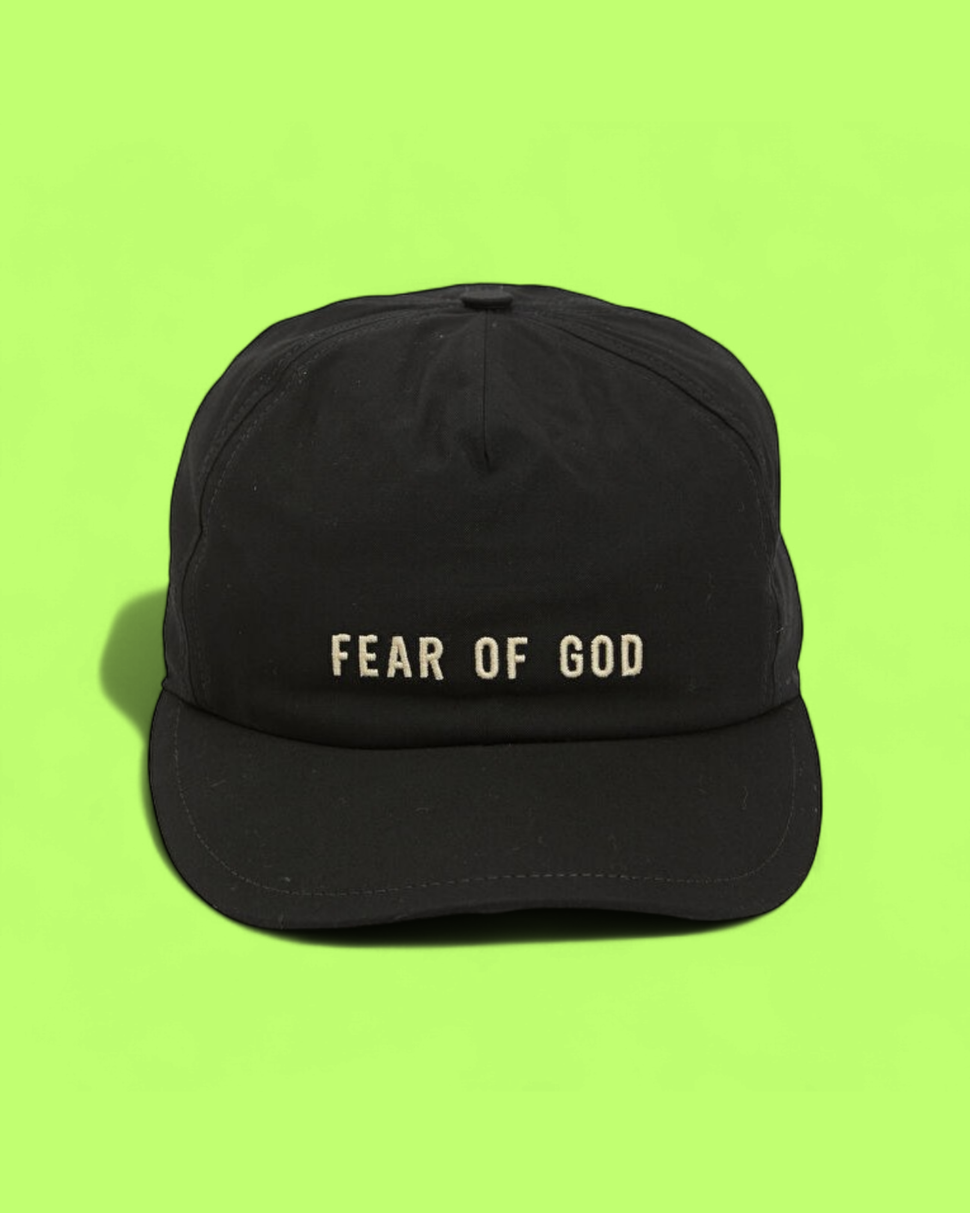BLACK BASEBALL CAP WITH FEAR OF GOD EMBROIDERED FRONT