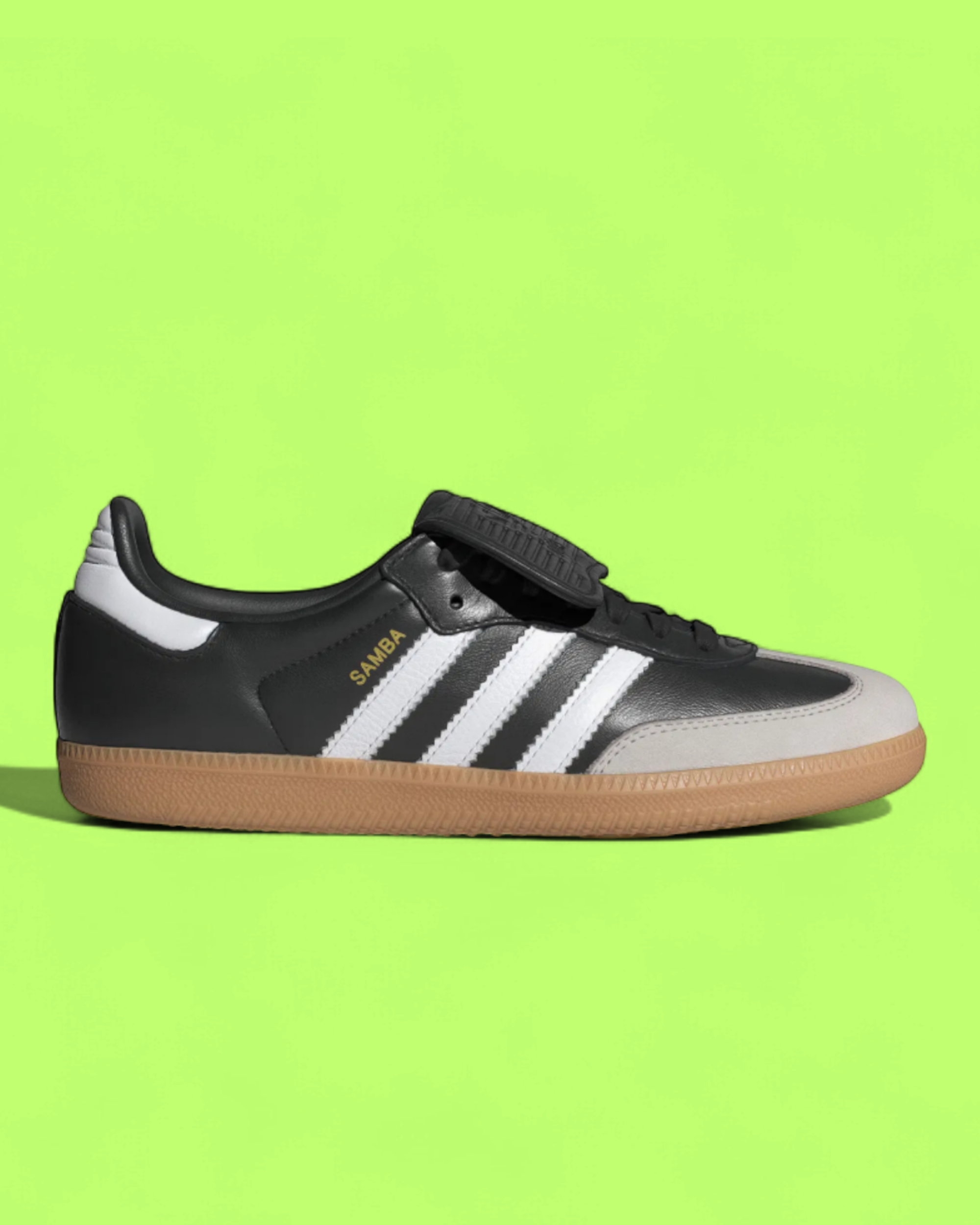 ADIDAS SAMBA BLACK WHITE GREY LEATHER GUM SOLE CLASSIC CWCD