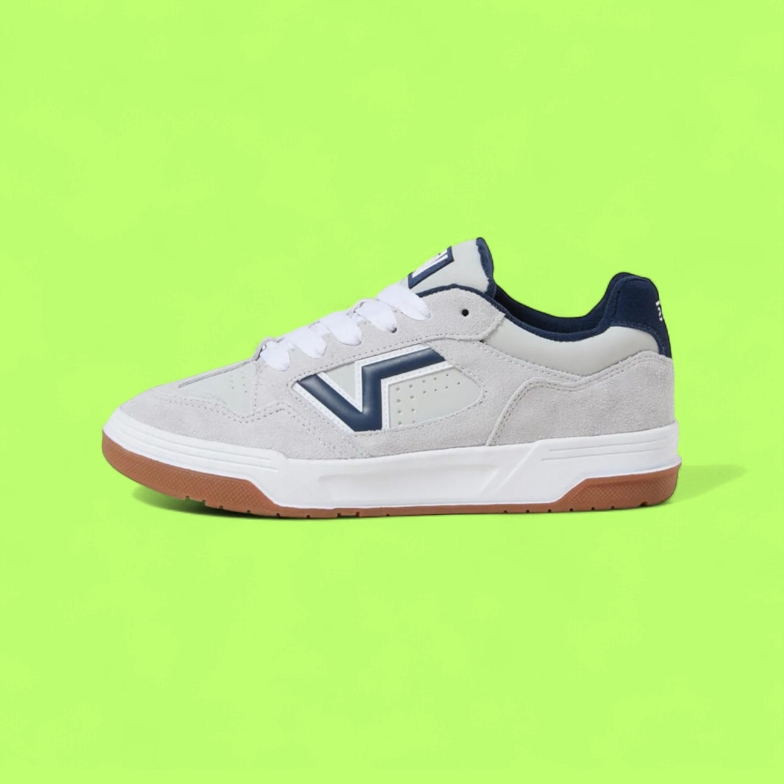 VANS UPLAND MEN'S BLUE SUEDE AND CANVAS LOW-TOP SKATE SNEAKERS