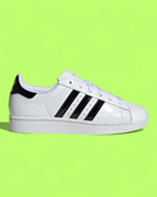 ADIDAS SUPERSTAR WHITE BLACK LEATHER ICONIC SHELL TOE SNEAKERS