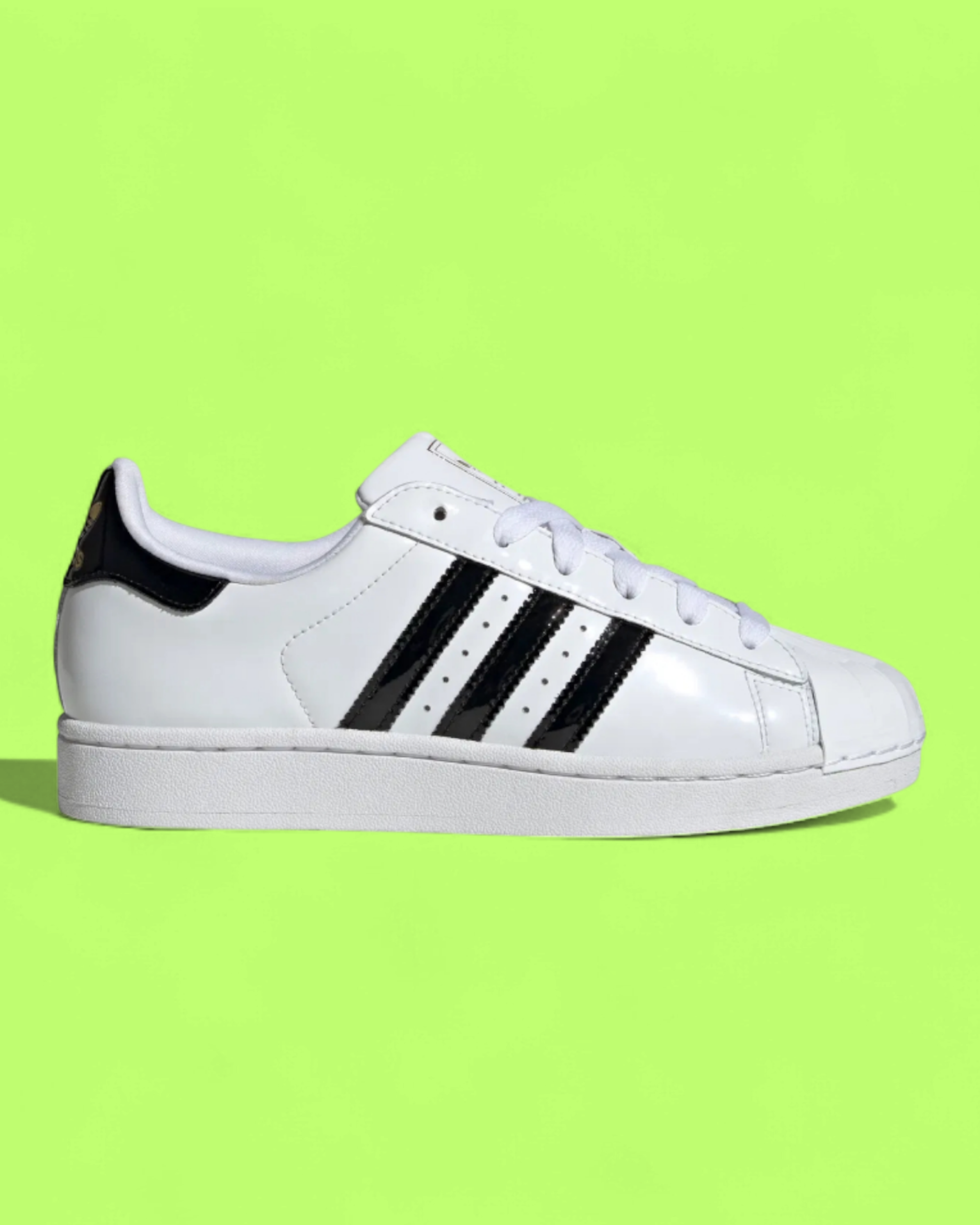ADIDAS SUPERSTAR WHITE BLACK LEATHER ICONIC SHELL TOE SNEAKERS