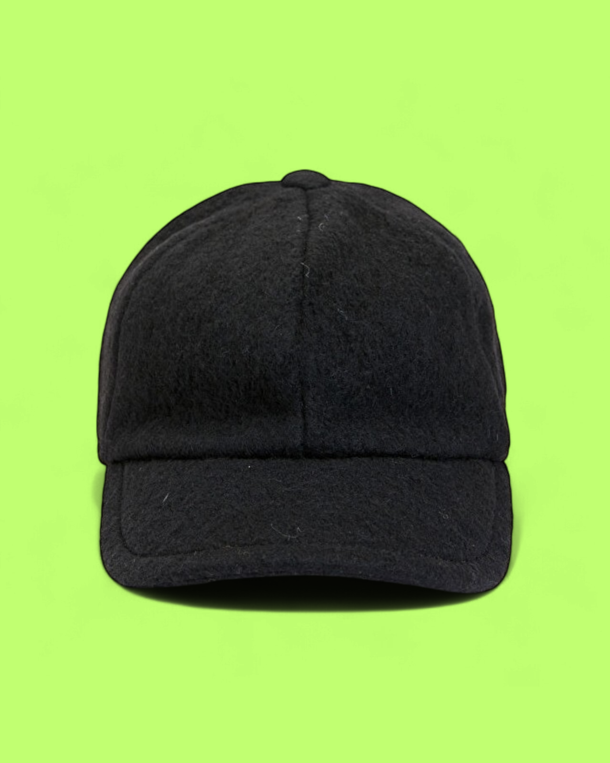 BLACK FELT BASEBALL CAP WITH MINIMALIST STYLE DESIGN CWCD