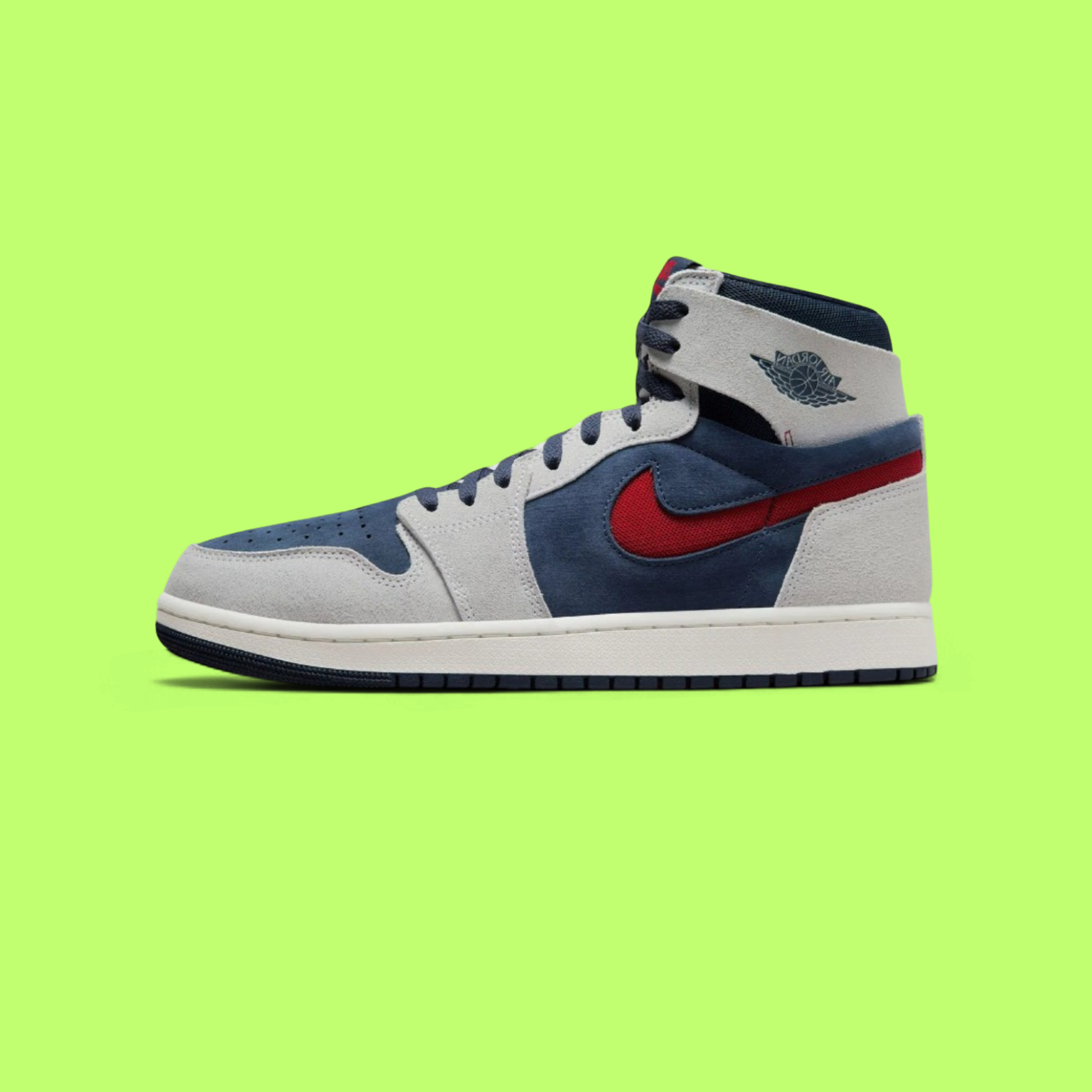 NIKE JORDAN AIR 1 ZOOM CMFT 2 MEN'S NAVY LEATHER BASKETBALL SNEAKERS