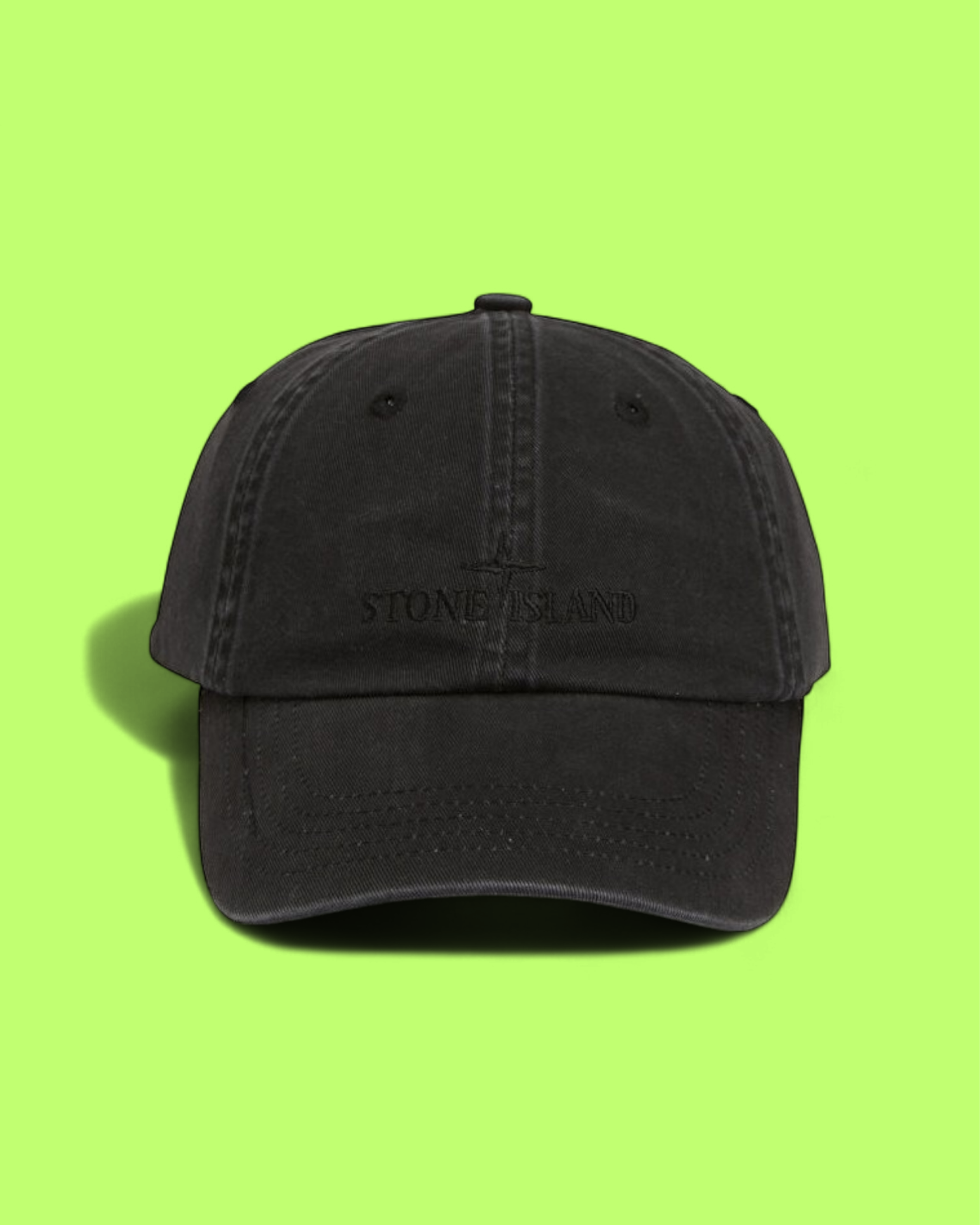STONE ISLAND BLACK CAP WITH TONAL EMBROIDERED LOGO CWCD