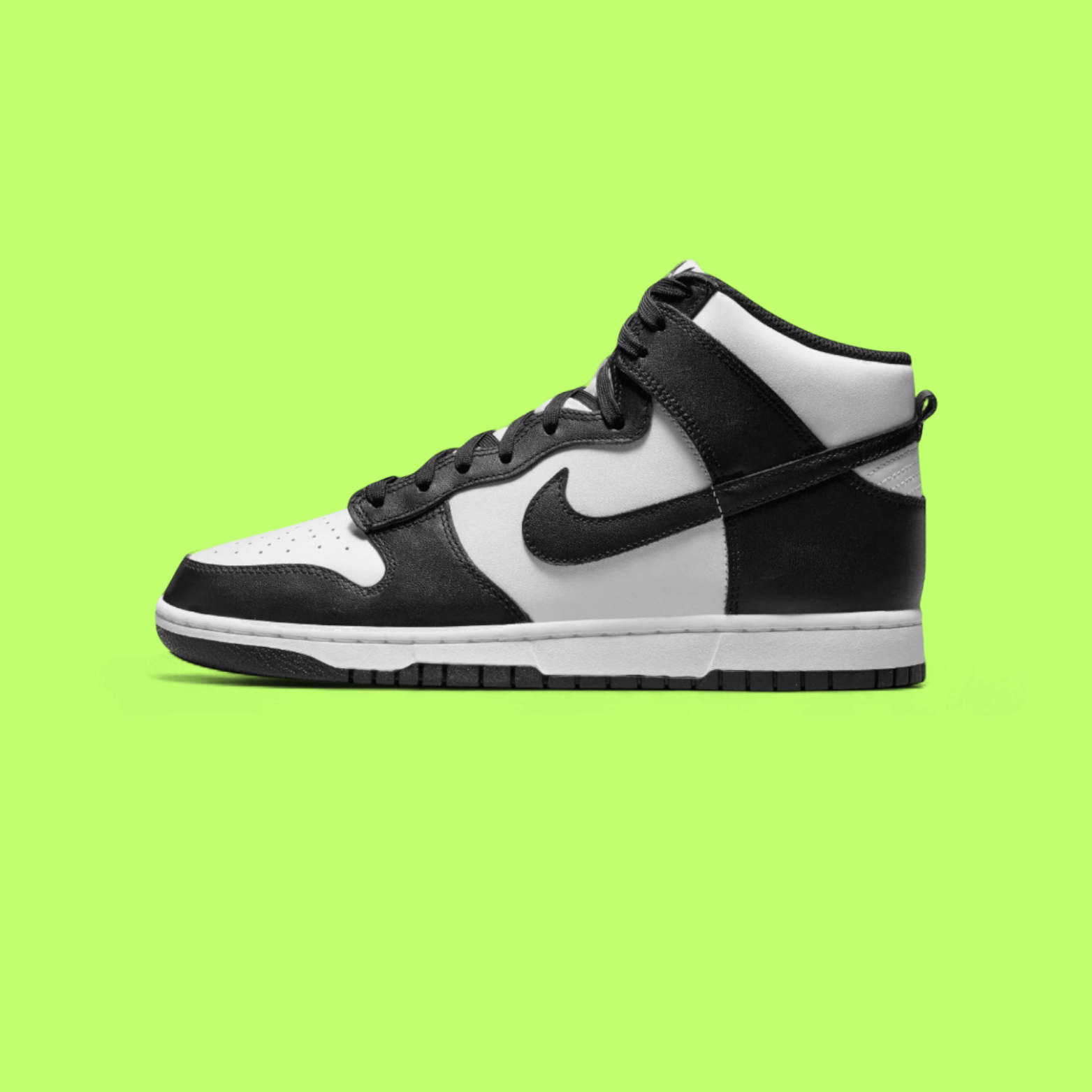 NIKE DUNK HIGH RETRO PANDA MEN'S WHITE BLACK LEATHER SNEAKERS