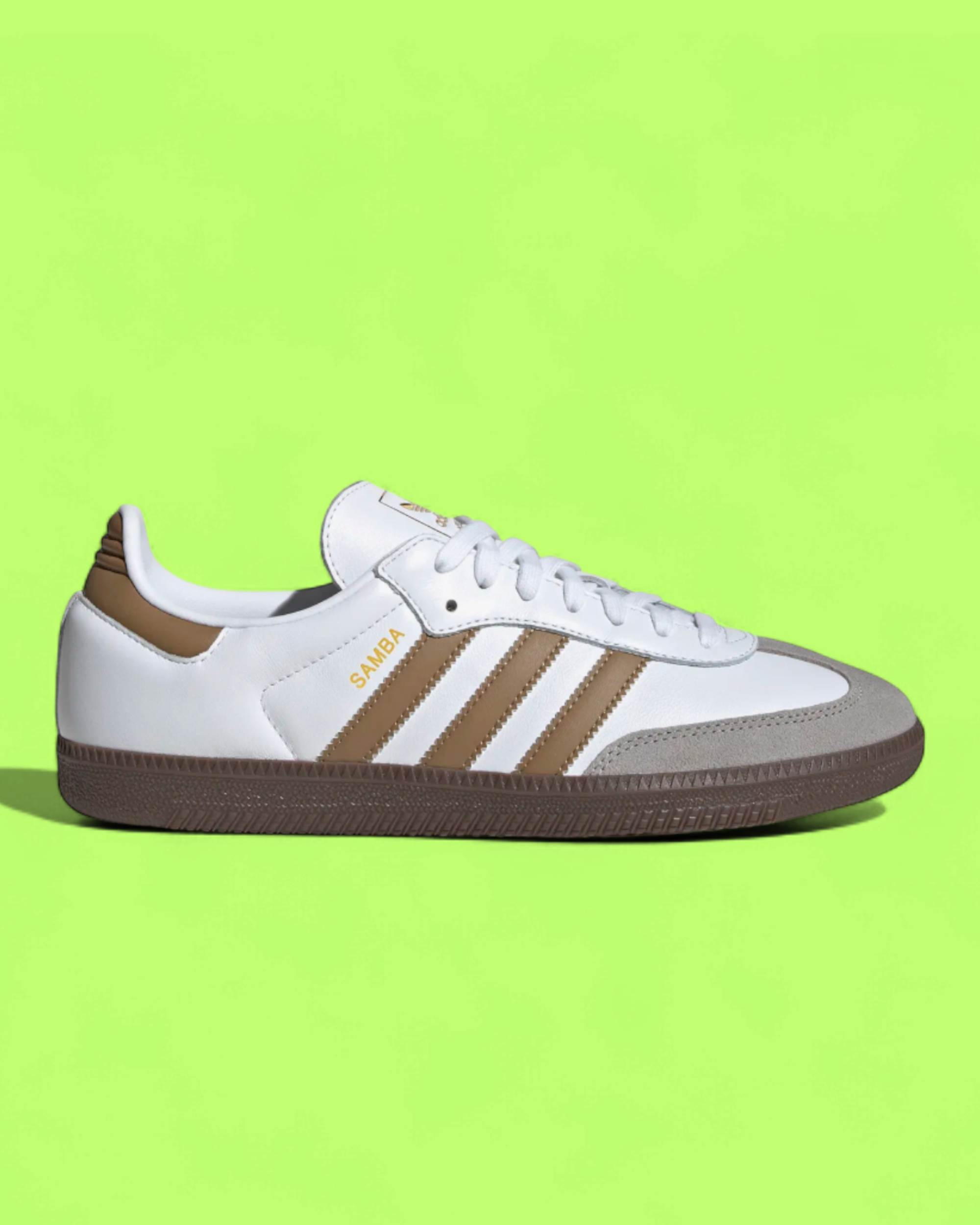 ADIDAS SAMBA WHITE BROWN CLASSIC LEATHER RETRO CASUAL SNEAKERS