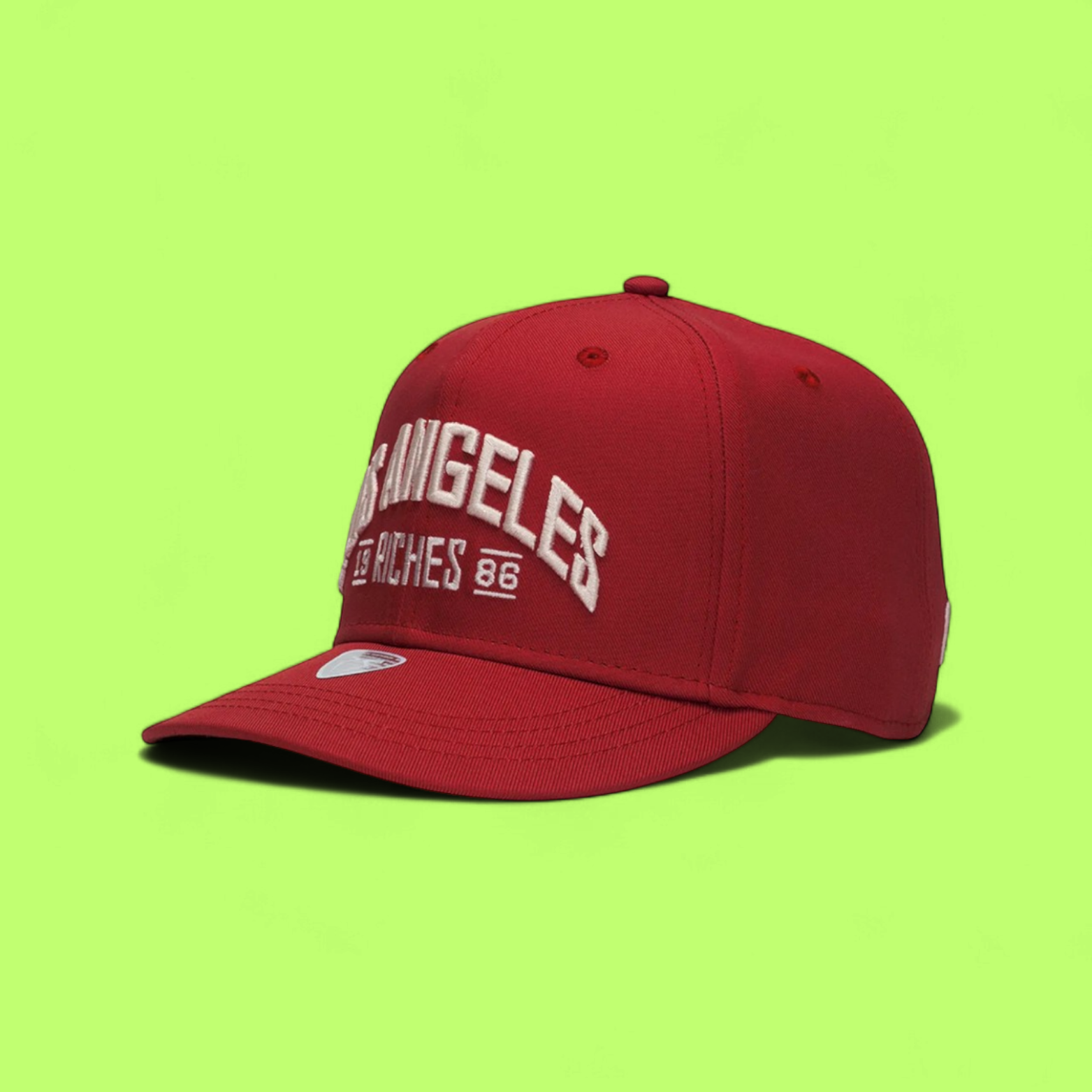 RED BASEBALL CAP WITH LOS ANGELES EMBROIDERY FRONT DESIGN