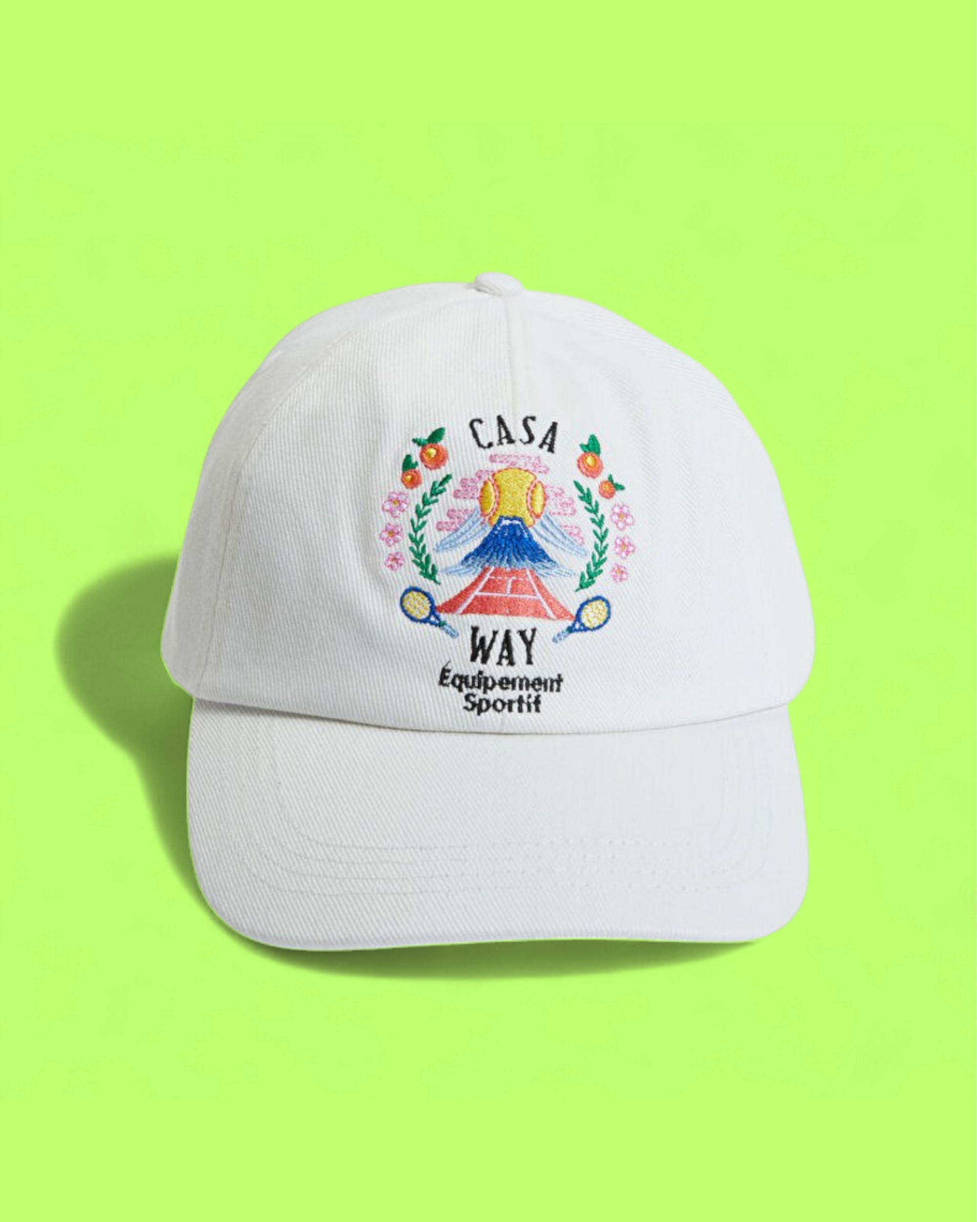 CASABLANCA WHITE BASEBALL CAP WITH COLORFUL EMBROIDERED LOGO