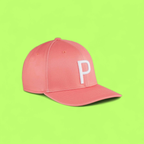 SOLID CORAL PINK BASEBALL CAP WITH WHITE EMBROIDERED P