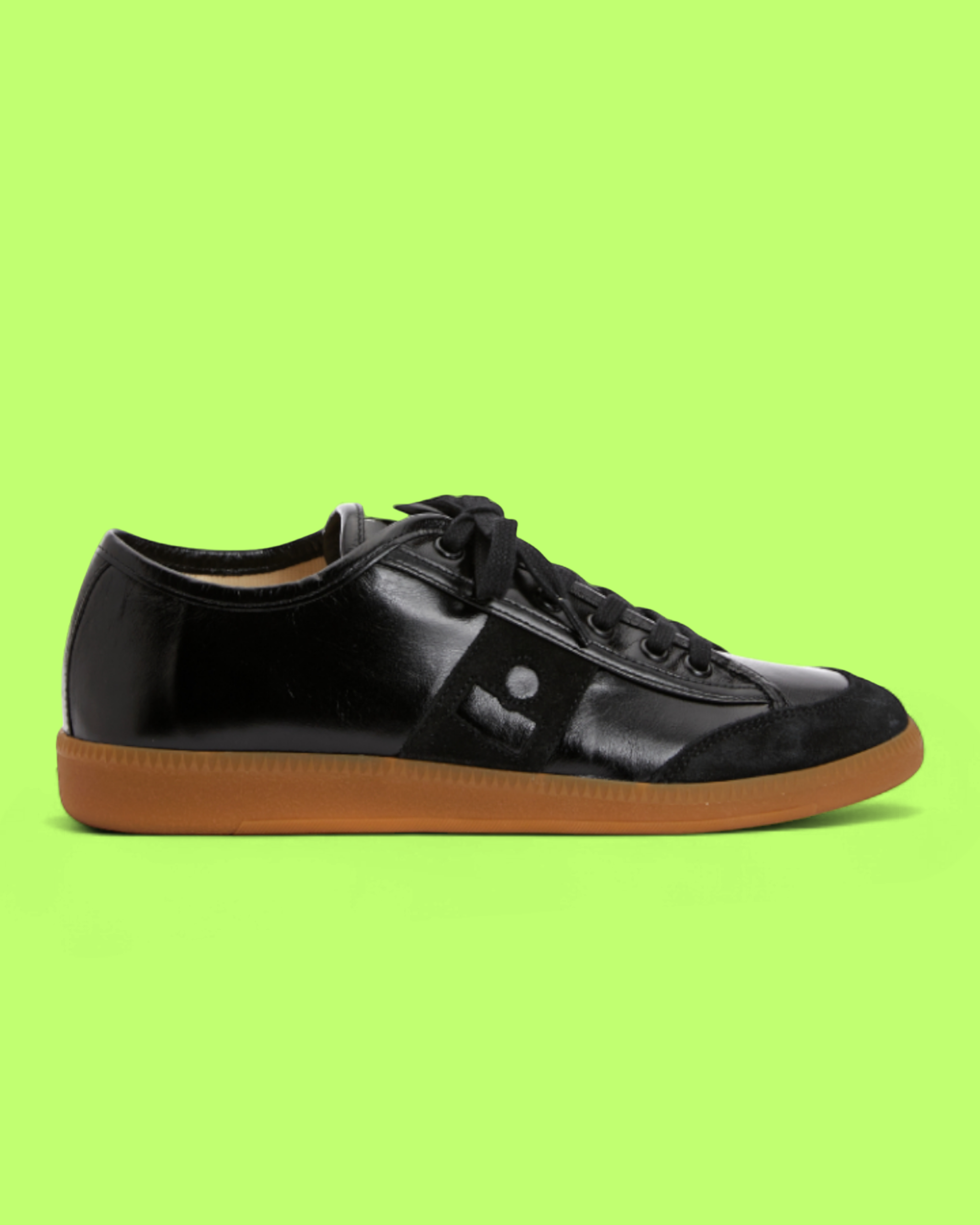 ISABEL MARANT BLACK LEATHER GUM SOLE LUXURY CASUAL SNEAKERS