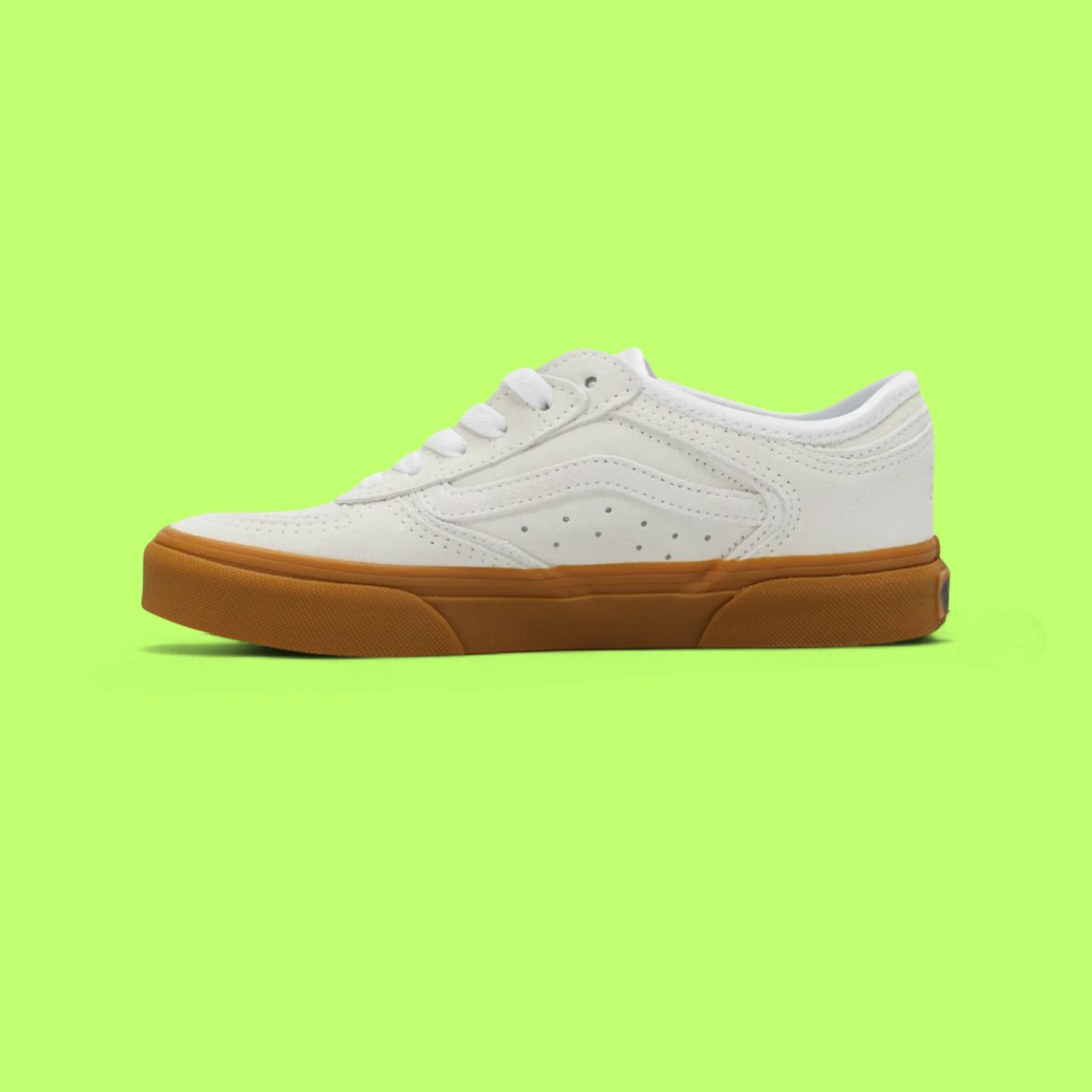 VANS LOWLAND CC WHITE GUM SOLE LEATHER SKATE SNEAKERS CWCD