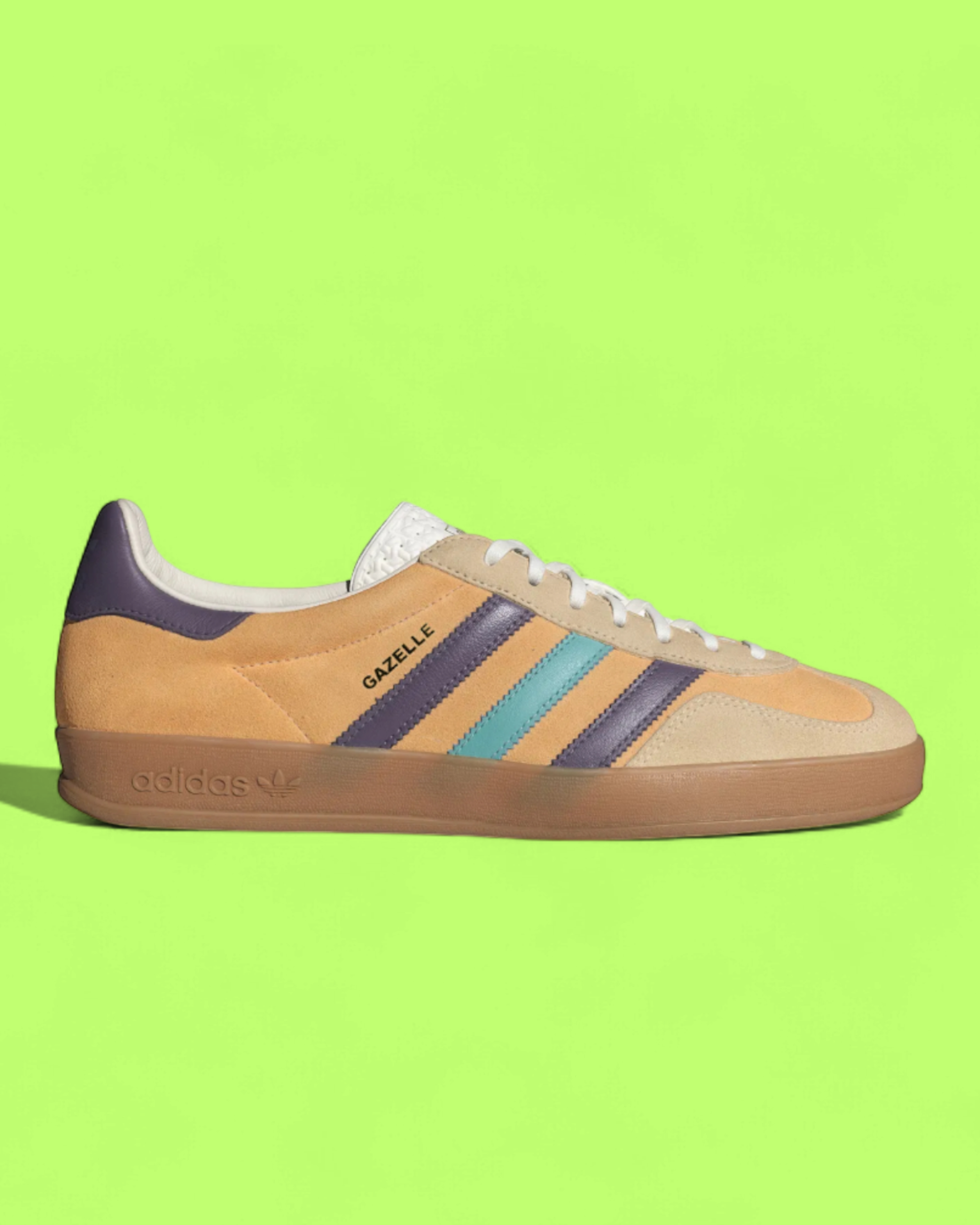 ADIDAS GAZELLE BEIGE PURPLE TURQUOISE RETRO SNEAKERS CWCD