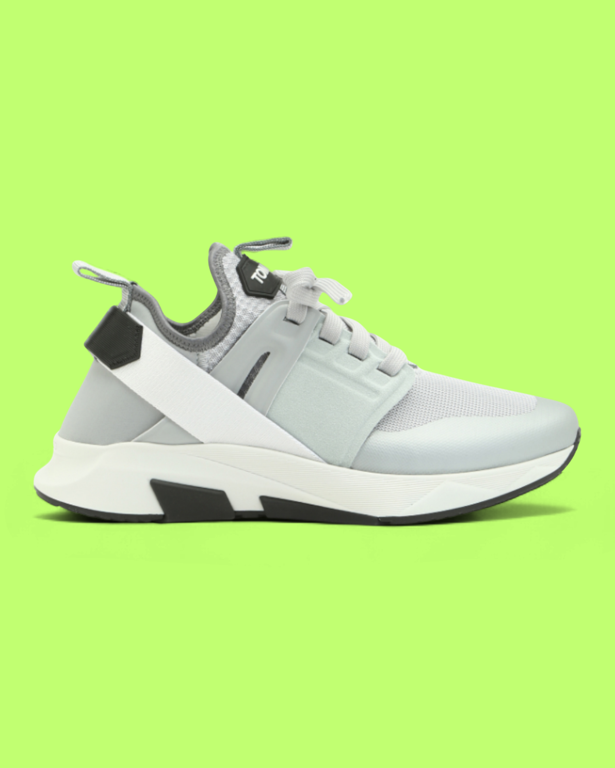 TOM FORD HYBRID RUNNER WHITE GREY MESH LEATHER LUXURY