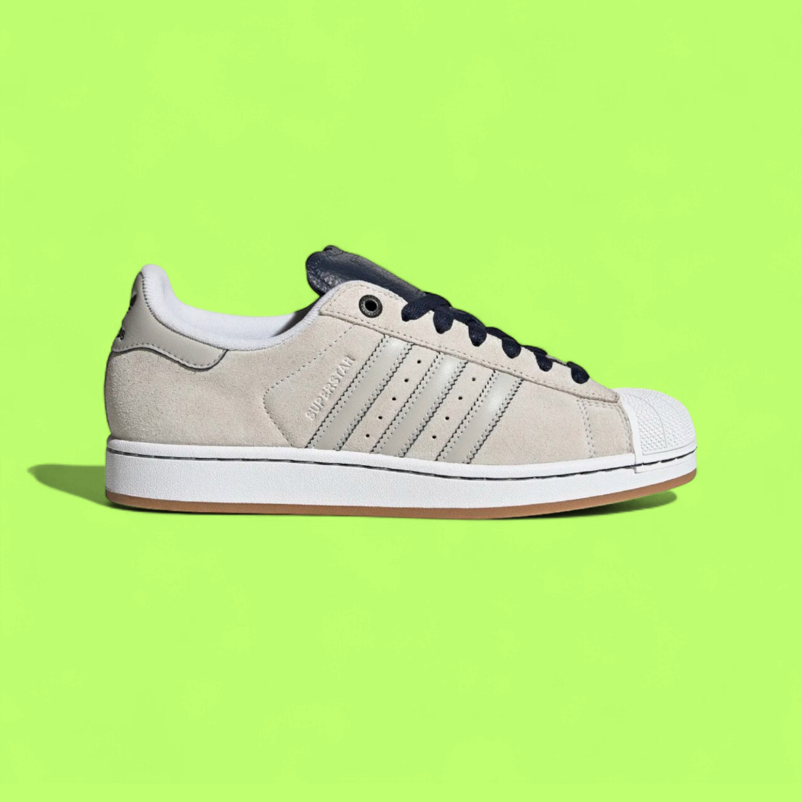 ADIDAS SUPERSTAR II MEN'S WHITE BEIGE LEATHER CLASSIC SNEAKERS