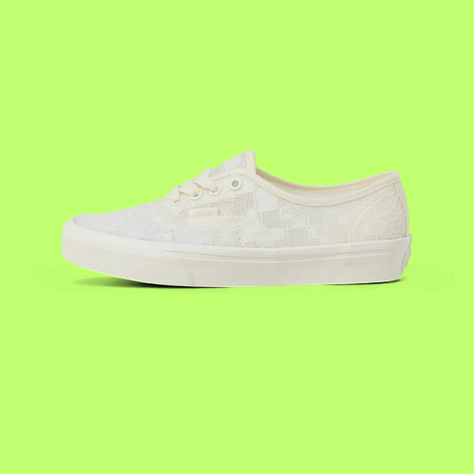 VANS AUTHENTIC LACE WHITE FLORAL TEXTURED CASUAL STYLE CWCD