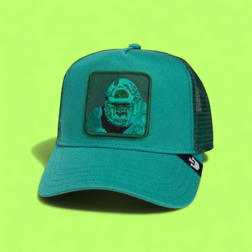 BOSS GORILLA GREEN TRUCKER HAT WITH EMBROIDERED PATCH