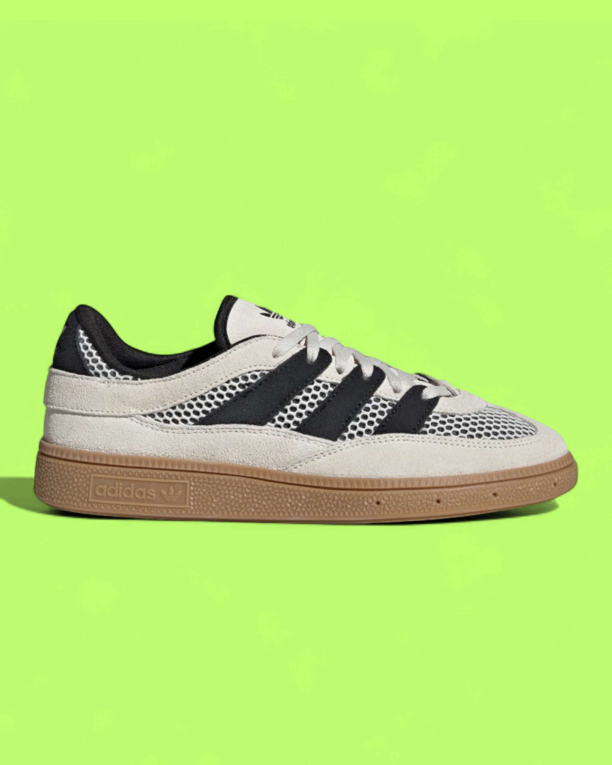 ADIDAS HANDBALL SPEZIAL WHITE BLACK MESH SUEDE GUM SOLE