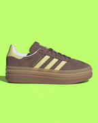 ADIDAS GAZELLE BROWN YELLOW PLATFORM SUEDE CASUAL SNEAKERS