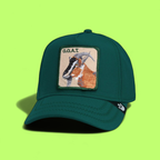 GREEN GOAT BASEBALL CAP WITH EMBROIDERED G.O.A.T. PATCH