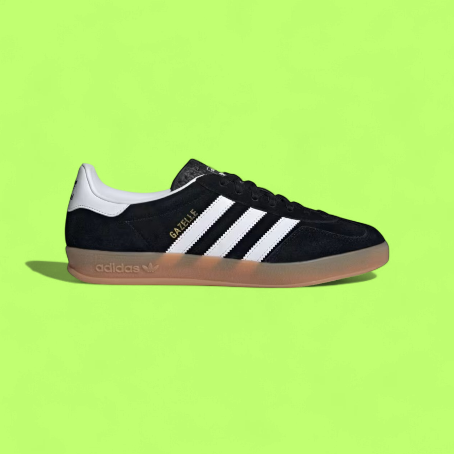 ADIDAS GAZELLE INDOOR BLACK CLASSIC SUEDE RETRO SNEAKERS