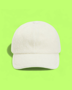 WHITE FELT BASEBALL CAP MINIMAL STYLE WINTER ESSENTIAL
