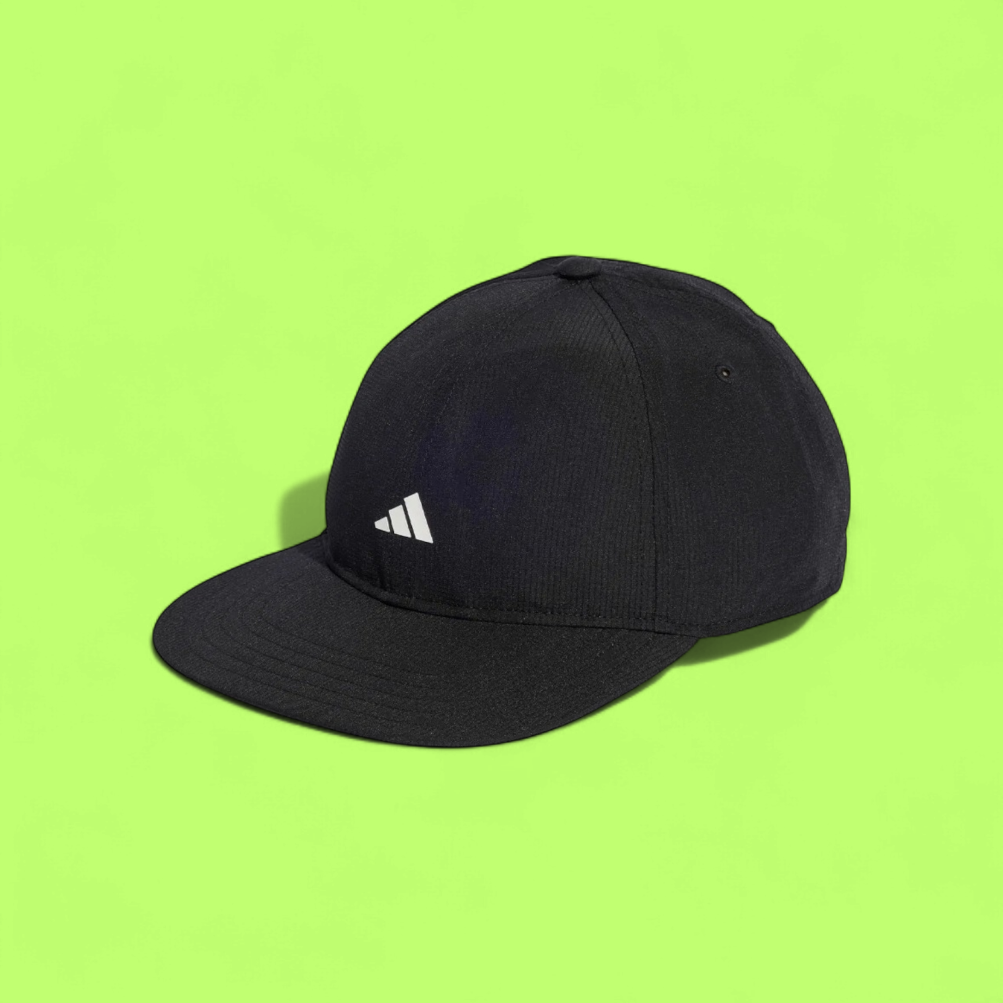 ADIDAS BLACK BASEBALL CAP WITH MINIMAL WHITE LOGO FRONT
