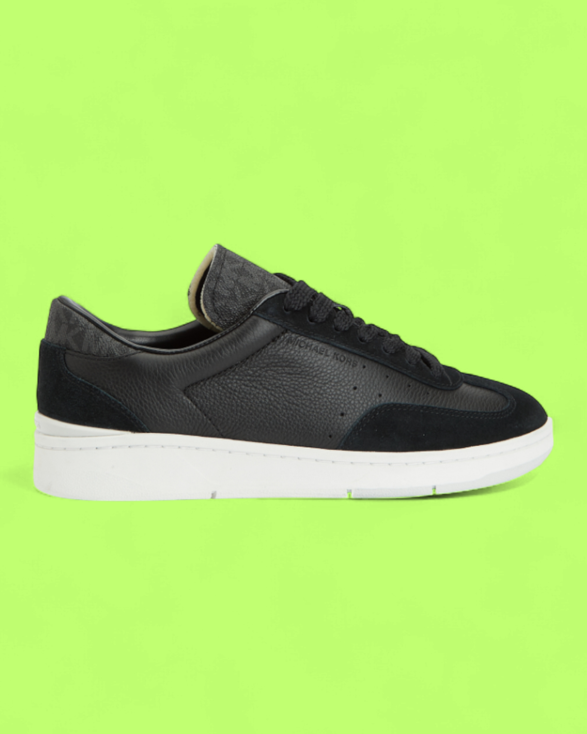 MICHAEL KORS BLACK LEATHER SUEDE PANEL LUXE SNEAKERS CWCD