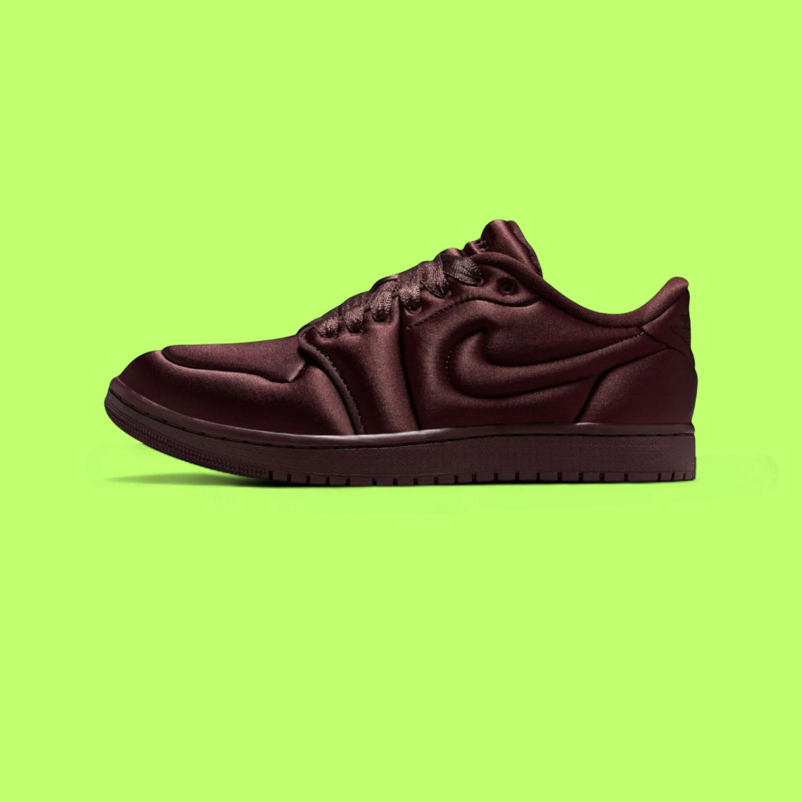 NIKE AIR JORDAN 1 LOW SATIN BURGUNDY RED LUXURY SNEAKERS