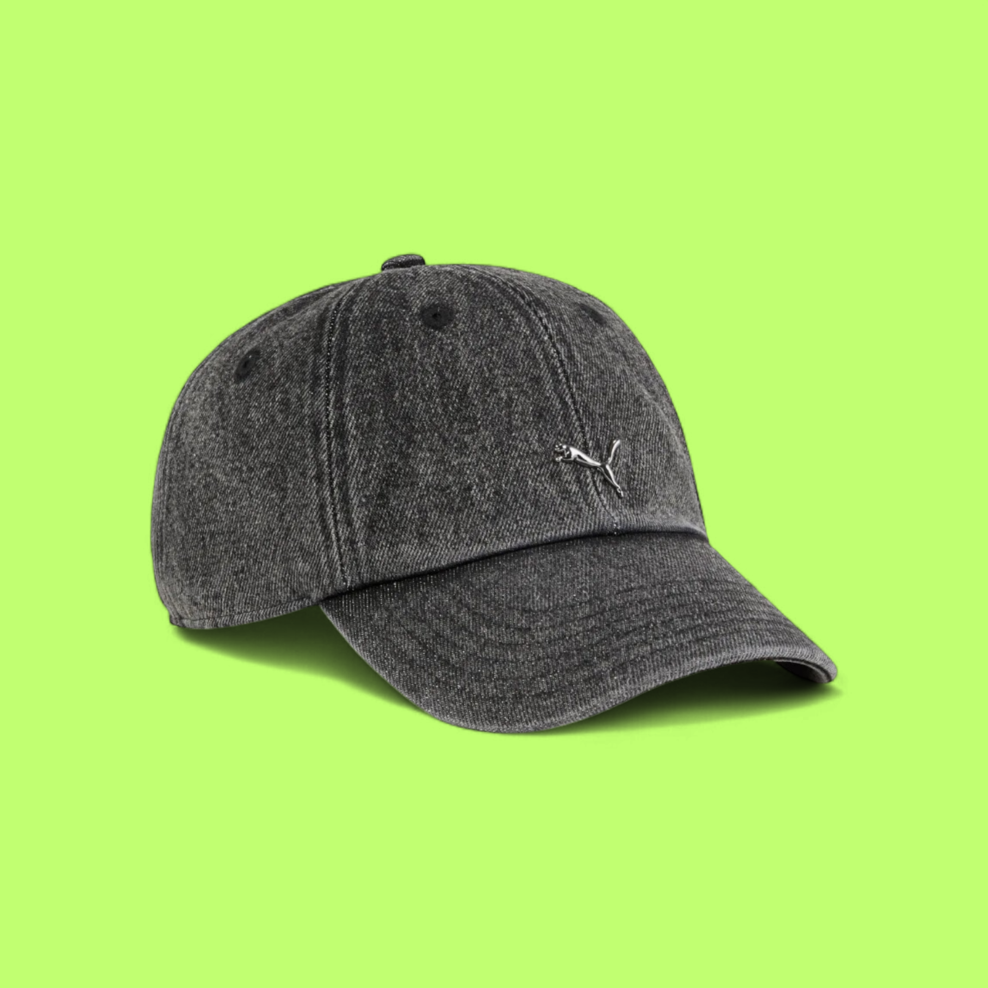 PUMA VINTAGE WASHED BLACK CAP WITH SMALL ICONIC LOGO
