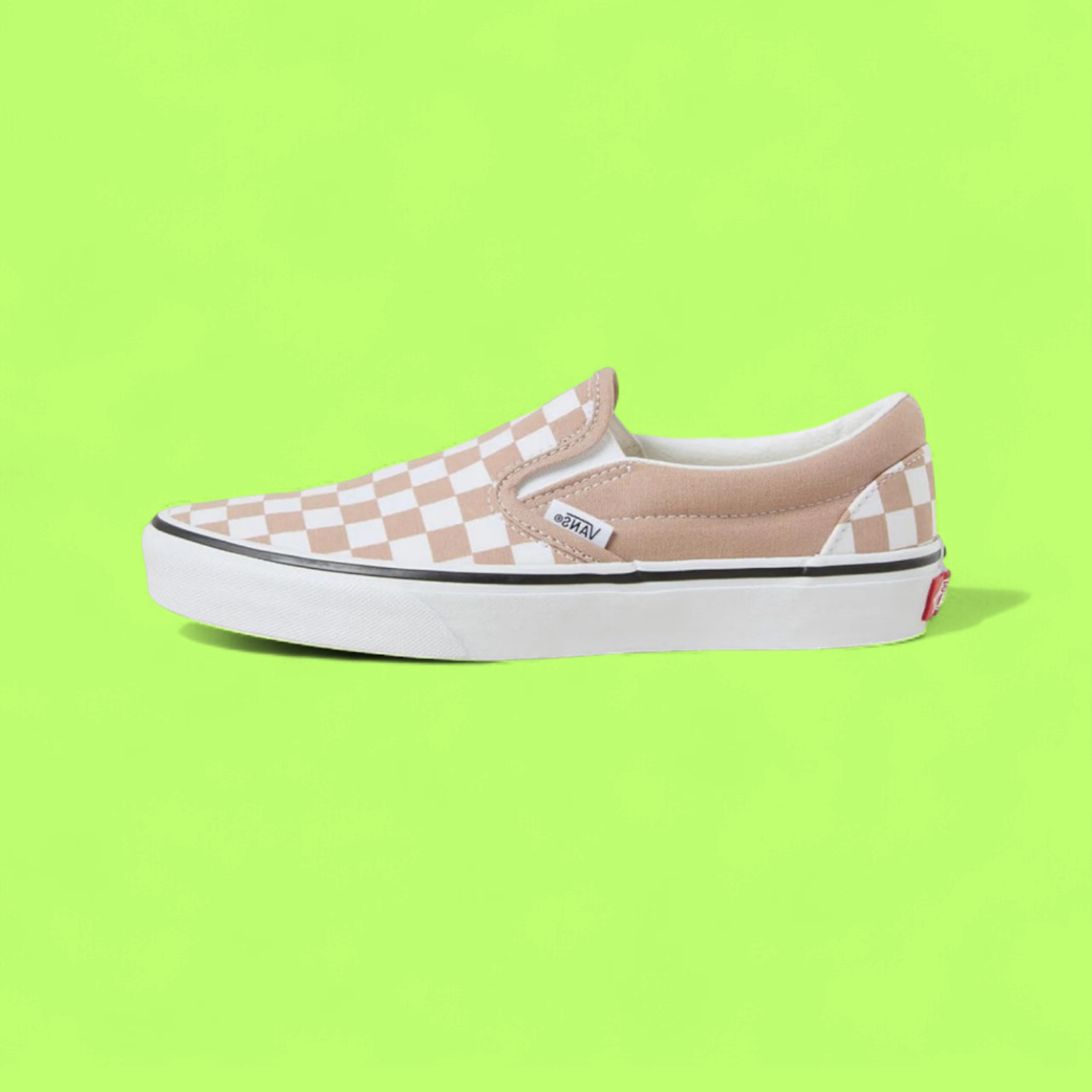 VANS CLASSIC SLIP-ON BEIGE WHITE CHECKERED SNEAKERS CWCD