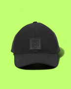 LOEWE BLACK CAP WITH EMBOSSED ANAGRAM LOGO PATCH CWCD