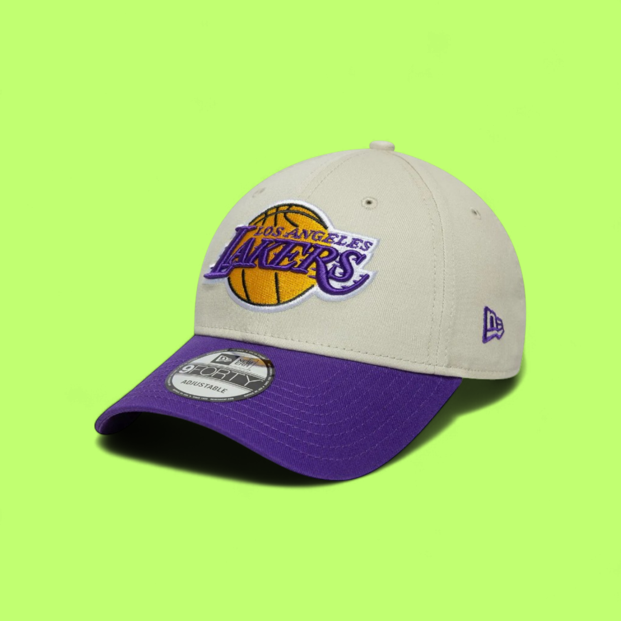 LOS ANGELES LAKERS BEIGE PURPLE CAP WITH TEAM LOGO CWCD