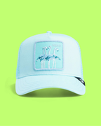 SQUAD FLAMINGO LIGHT BLUE TRUCKER HAT EMBROIDERED CWCD