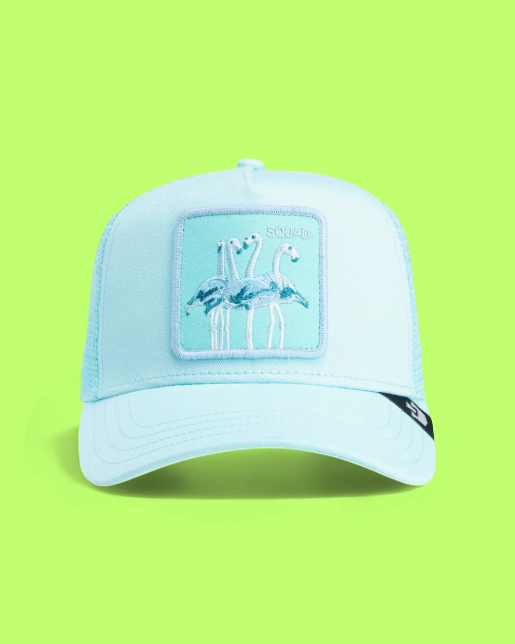 SQUAD FLAMINGO LIGHT BLUE TRUCKER HAT EMBROIDERED CWCD