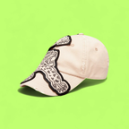 LES BENJAMINS BEIGE CAP WITH OVERSIZED JAGUAR PATCH DESIGN