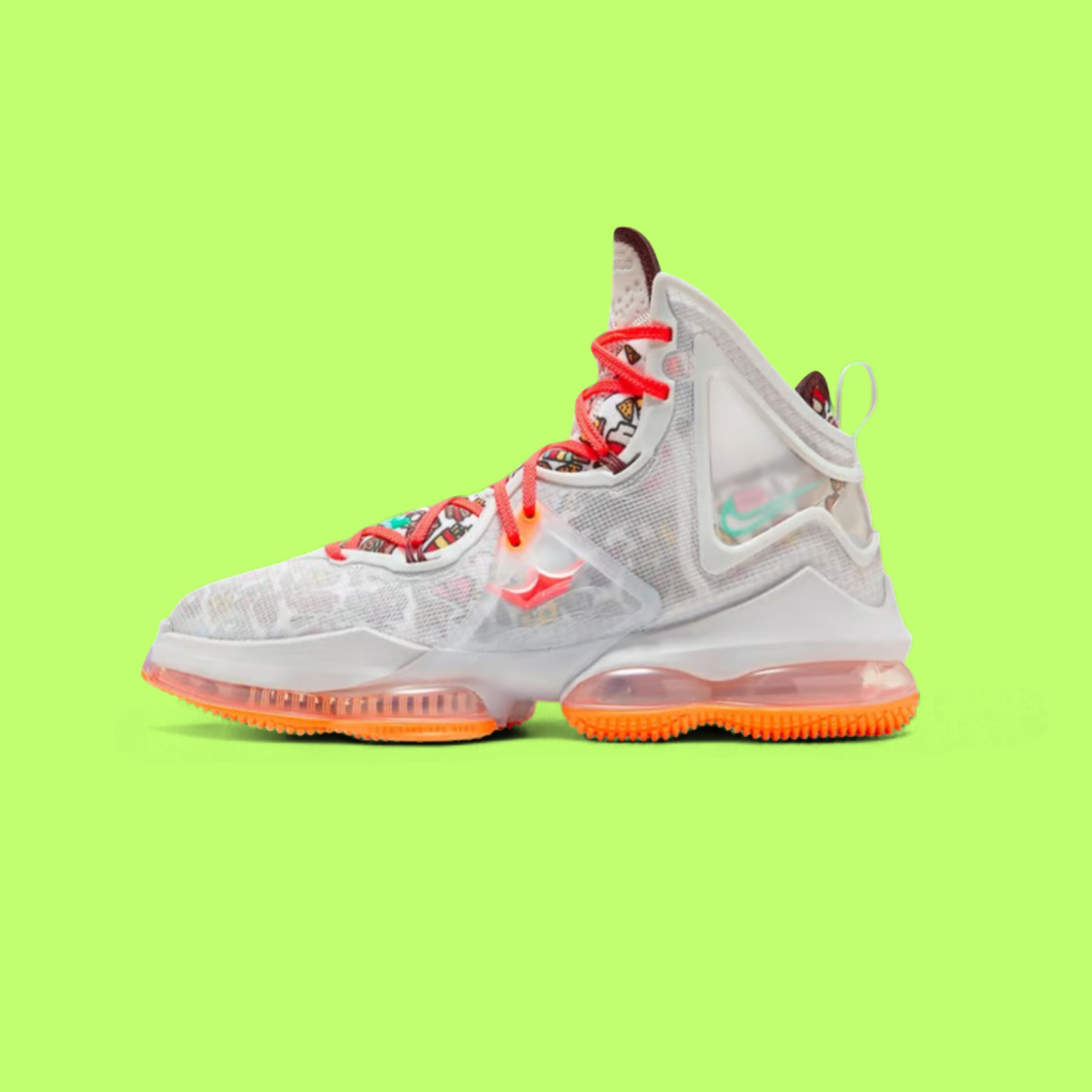 NIKE LEBRON 19 FAST FOOD MULTI-COLOR BURGER FRIES ENERGY