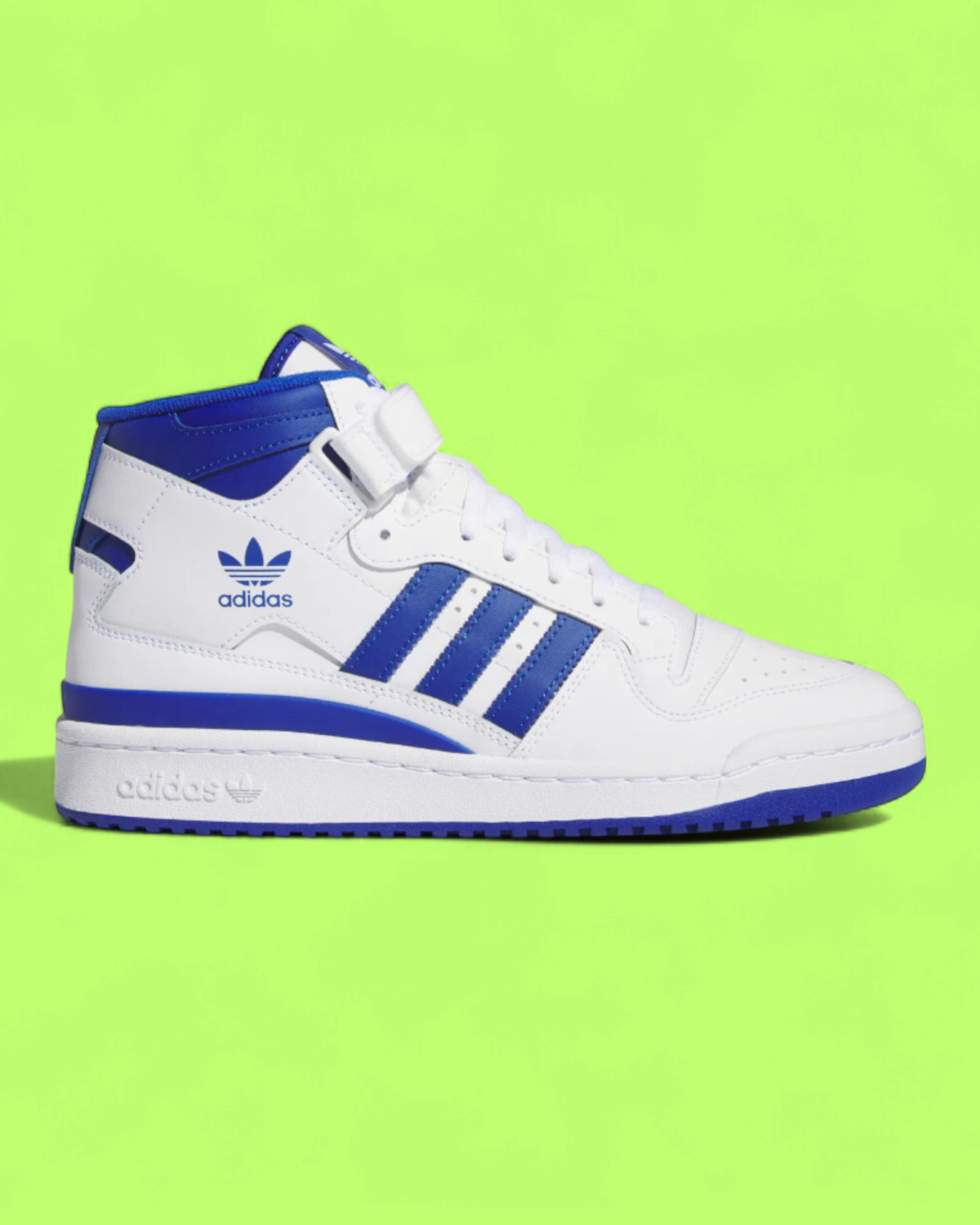 ADIDAS FORUM MID WHITE BLUE RETRO BASKETBALL INSPIRED SNEAKERS