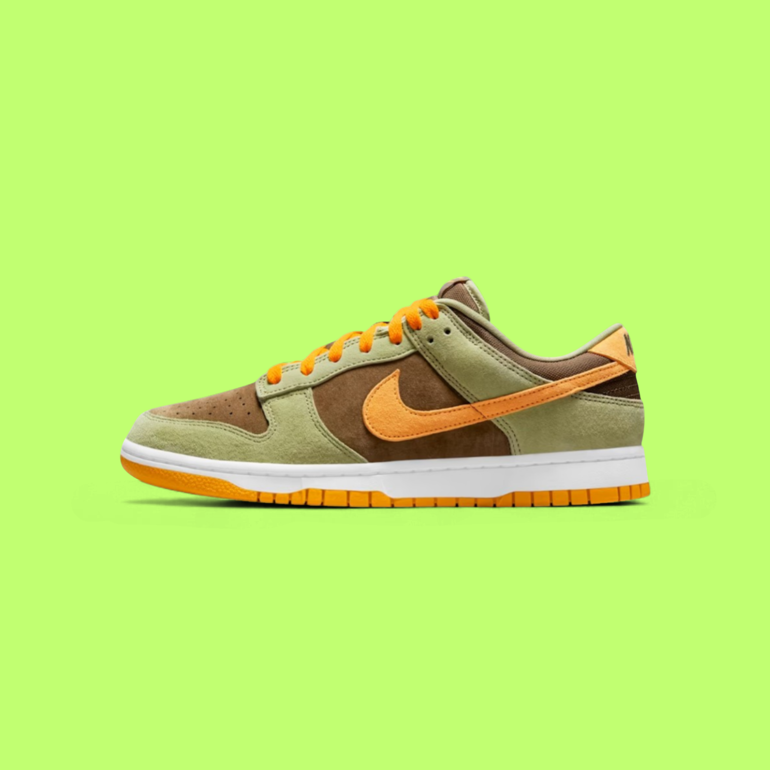 NIKE DUNK LOW DUSTY OLIVE VINTAGE SUEDE EARTH TONE RETRO