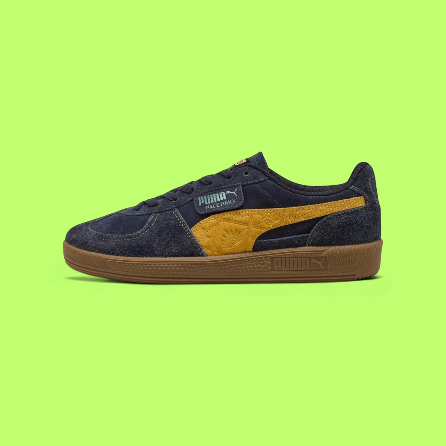 PUMA PALERMO ROAD TO UNITY MEN'S BLACK SUEDE RETRO CASUAL SNEAKERS