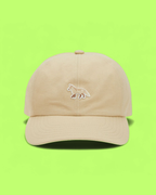 BEIGE BASEBALL CAP WITH EMBROIDERED FOX DESIGN ICON CWCD