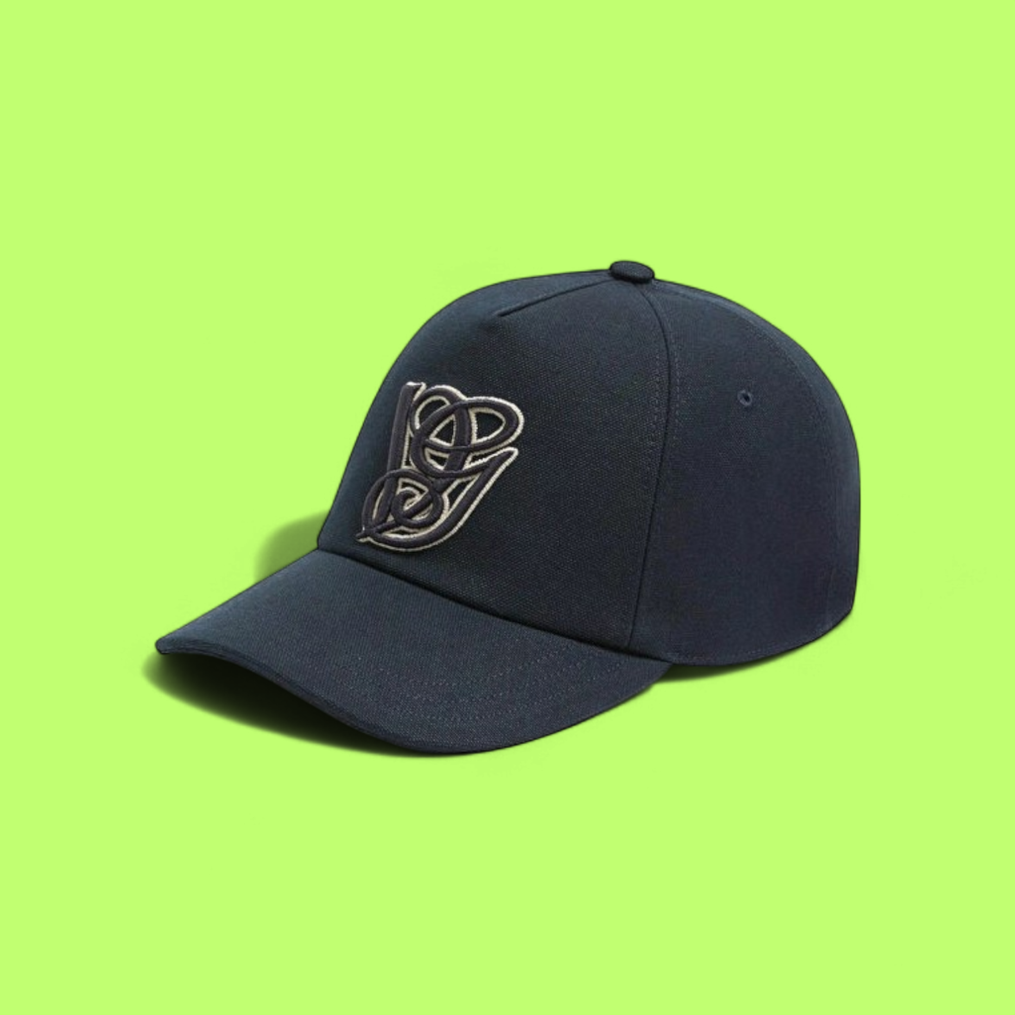 VALENTINO NAVY CAP WITH EMBROIDERED INTERLOCKING LOGO DESIGN