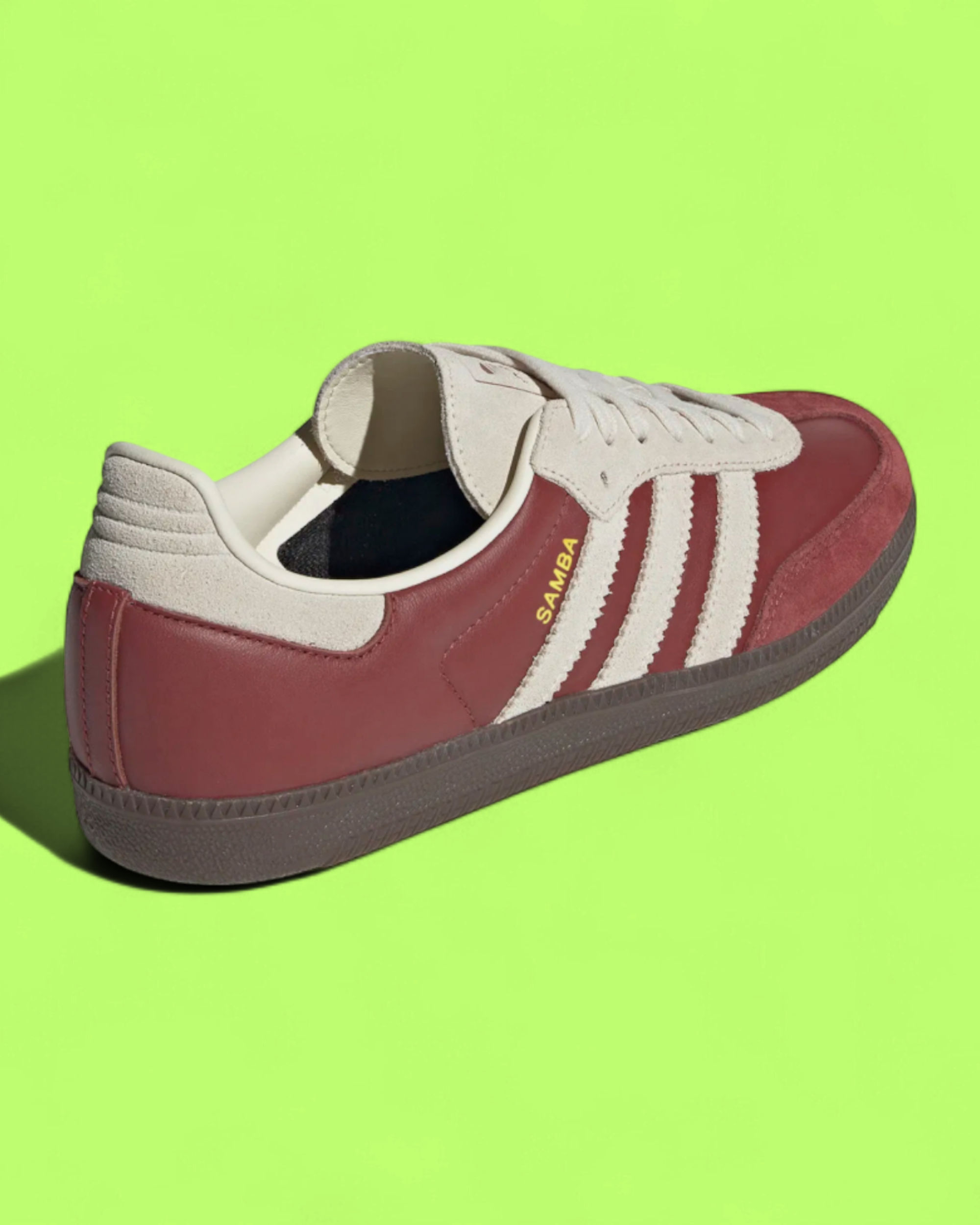 ADIDAS SAMBA BURGUNDY CREAM RETRO GUM SOLE SNEAKER CWCD ICON